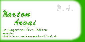 marton arvai business card